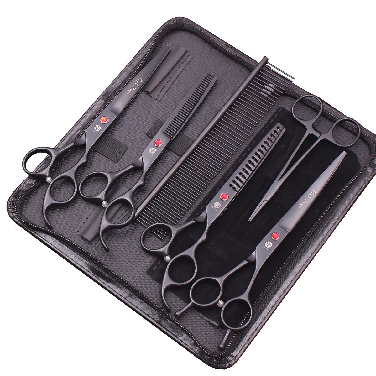 Paarse Draak Hond Grooming Schaar Kit 7 "6.5" Roestvrij Huisdier Gebogen Schaar Dunner Schaar Rechte Schaar Chunker Z3002 - afbeelding 1