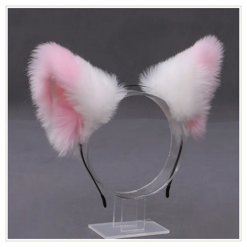 Serre-tête oreilles de chat et de renard en peluche, accessoire de déguisement pour fille, bandeau pour cheveux