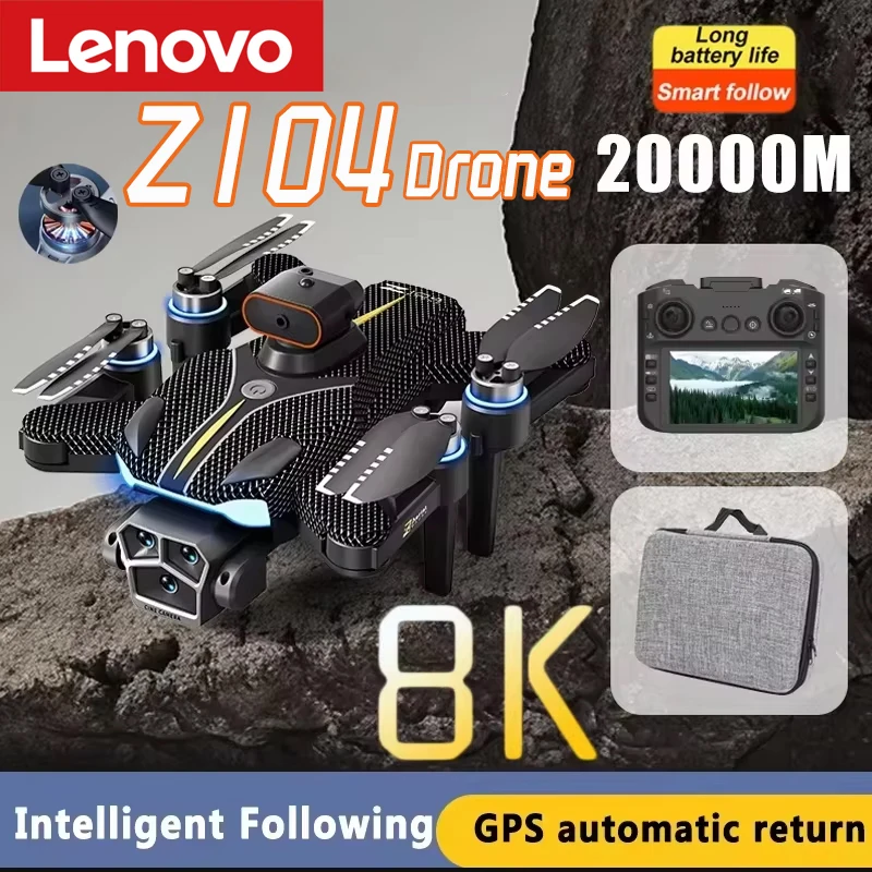 

Дрон Lenovo Z104 HD Professional 8K с бесщеточным двигателем, Wi-Fi, автоматическим возвратом, управлением с экрана, обходом препятствий, БПЛА, радиоуправляемый