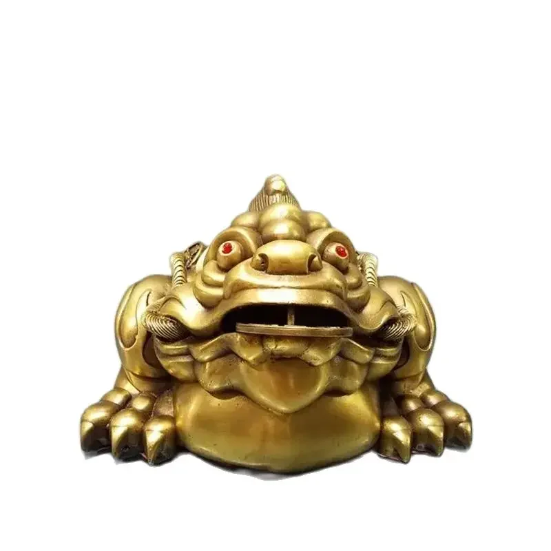 Wholesale Precision Brass Unicorn Golden Toad Home Furnishings Living Room Decoration Brass Golden Toad Decoration Craft Gifts