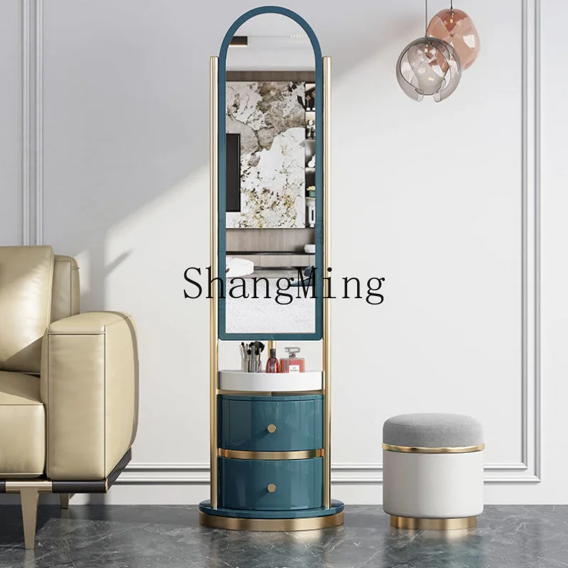 

CL full-length mirror coat rack household full-length mirror hanging integrated bedroom storage dresser rotating floor mirror
