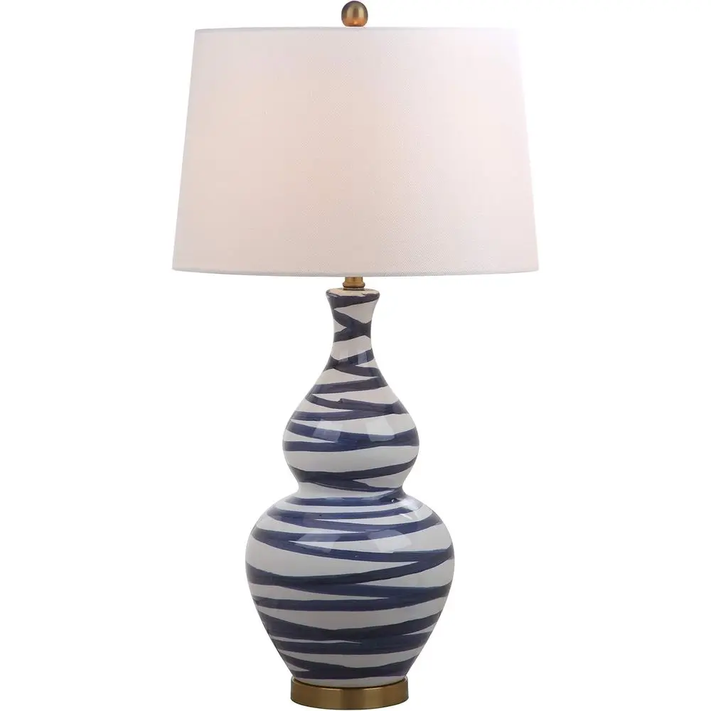 White/Blue 33-inch LED Table Lamp with Bulb for Bedroom, Living Room, Home Office, and Nightstand