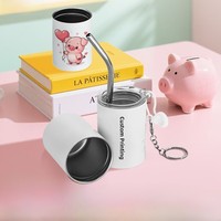 Portable Mini Water Cup Stainless Steel Keychain Creative DIY High Aesthetic Value Heat Sublimation Material Personalized Gift