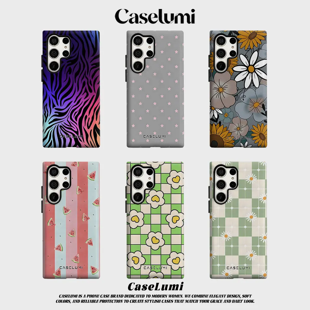 Gradient Zebra For Samsung Galaxy Phone Case S23 S20 S25 FE S24 Plus S26 Ultra 2-IN-1 Shockproof Bumper Hard PC