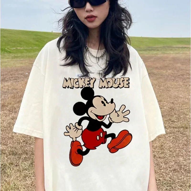 Anime Women Kawaii Mickey Mouse T Shirt Men Cute Minnie Mouse T-shirt Unisex Couple Tshirt Graphic Top Tees Male Female