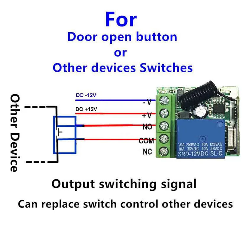 M13K-433 Mhz RF Transmitter Remote Control Wireless Remote Control Switch Universal DC12V 1CH Relay Receiver Module