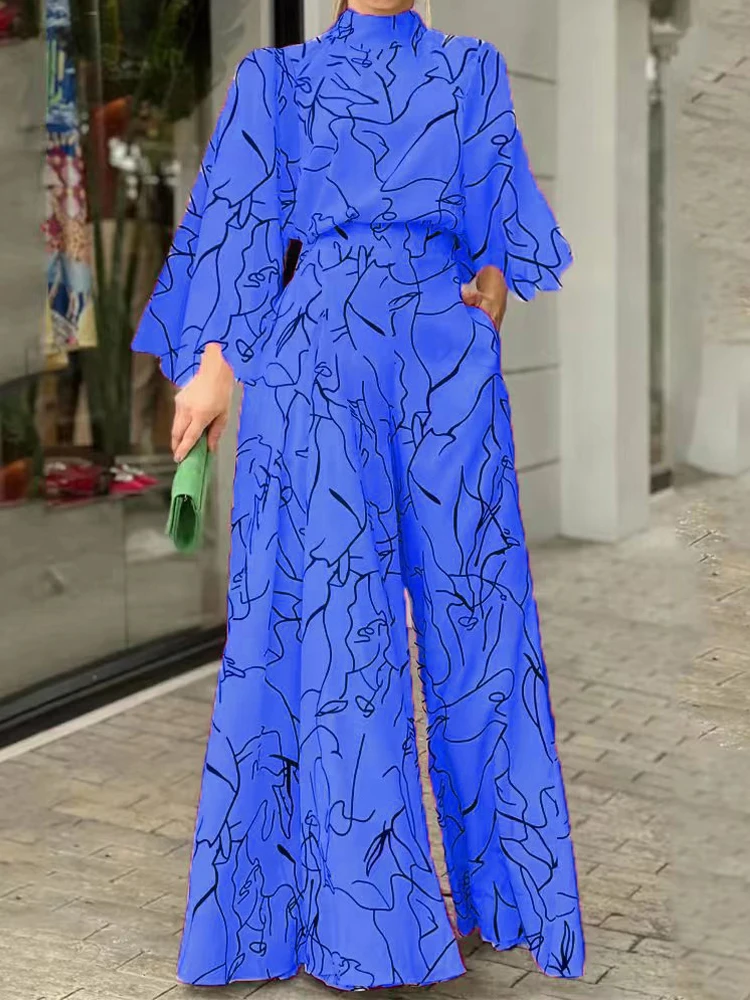 TRAF Autumn Fashion Back Zipper Jumpsuit Women\'s Casual Long Sleeve Tie Knot Strap Jumpsuits Loose Wide Leg Pants Streetwear