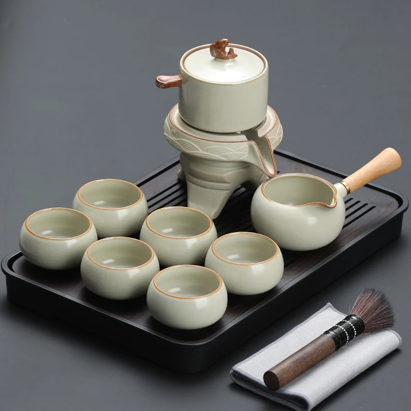 Lazy Man Automatic Tea Brewing Artifact 2025 New Tea Set Home Single Bubble Teapot Kung Fu Tea Cup Accessories Ru Kiln