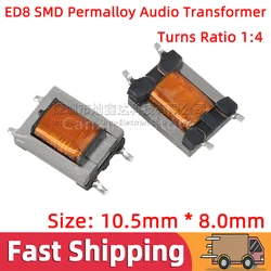 5pcs ED8 SMD Permalloy Audio Transformer Turns Ratio 1:4 isolation 3.0H 300Hz-4KHz Ni-Fe Transformer nickel steel transformer