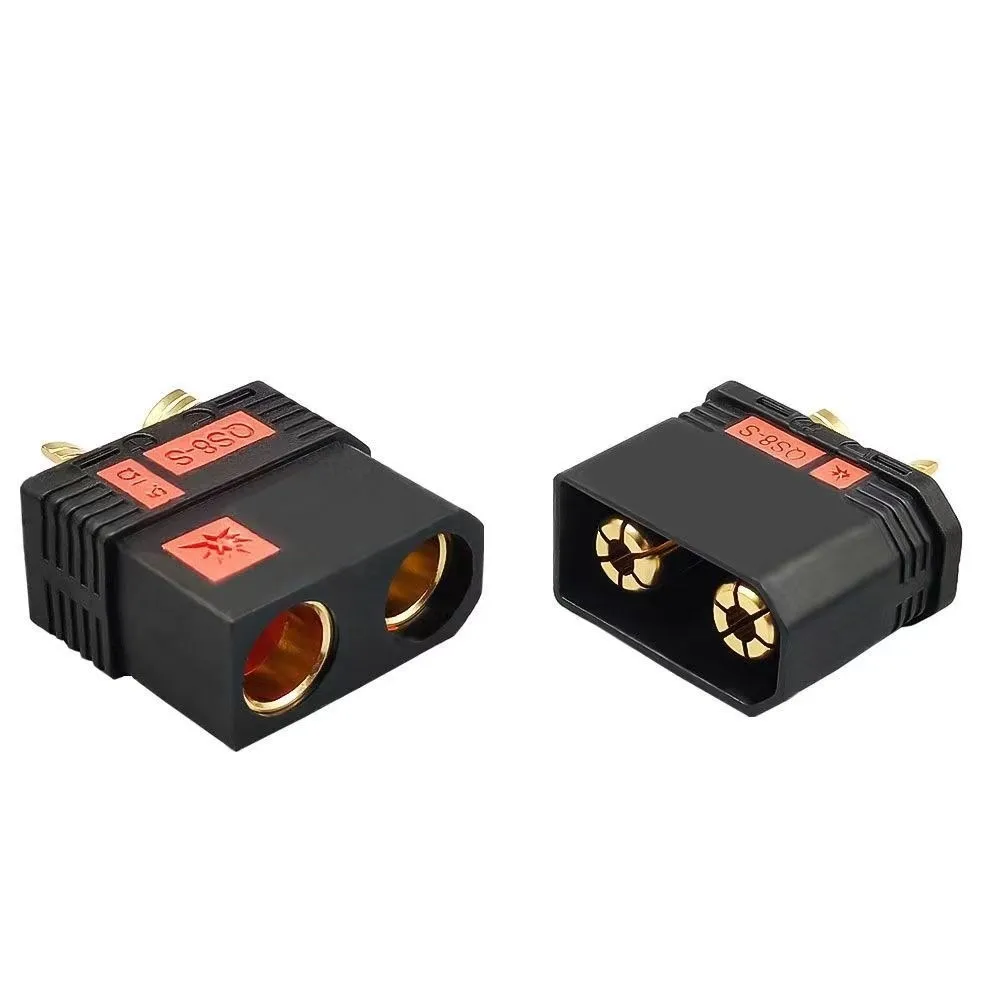 New High Current QS8-S Connector Anti Spark Gold Plated QS8-S M F Plug Set Black RC Accessories for RC Model Car