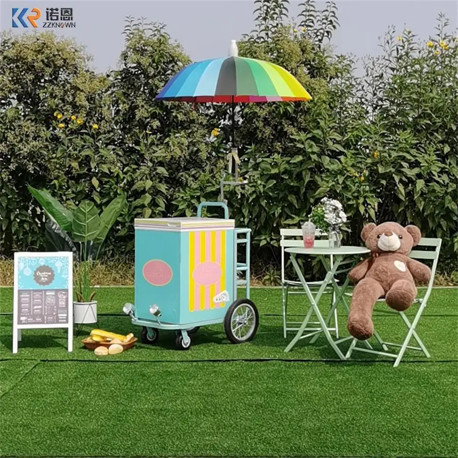 Hot Sell Ice Cream Cart Trailer Mobile Food Truck Snack Food Push Car Stand Vending cart/mobile freezer/mobile Refrigerator