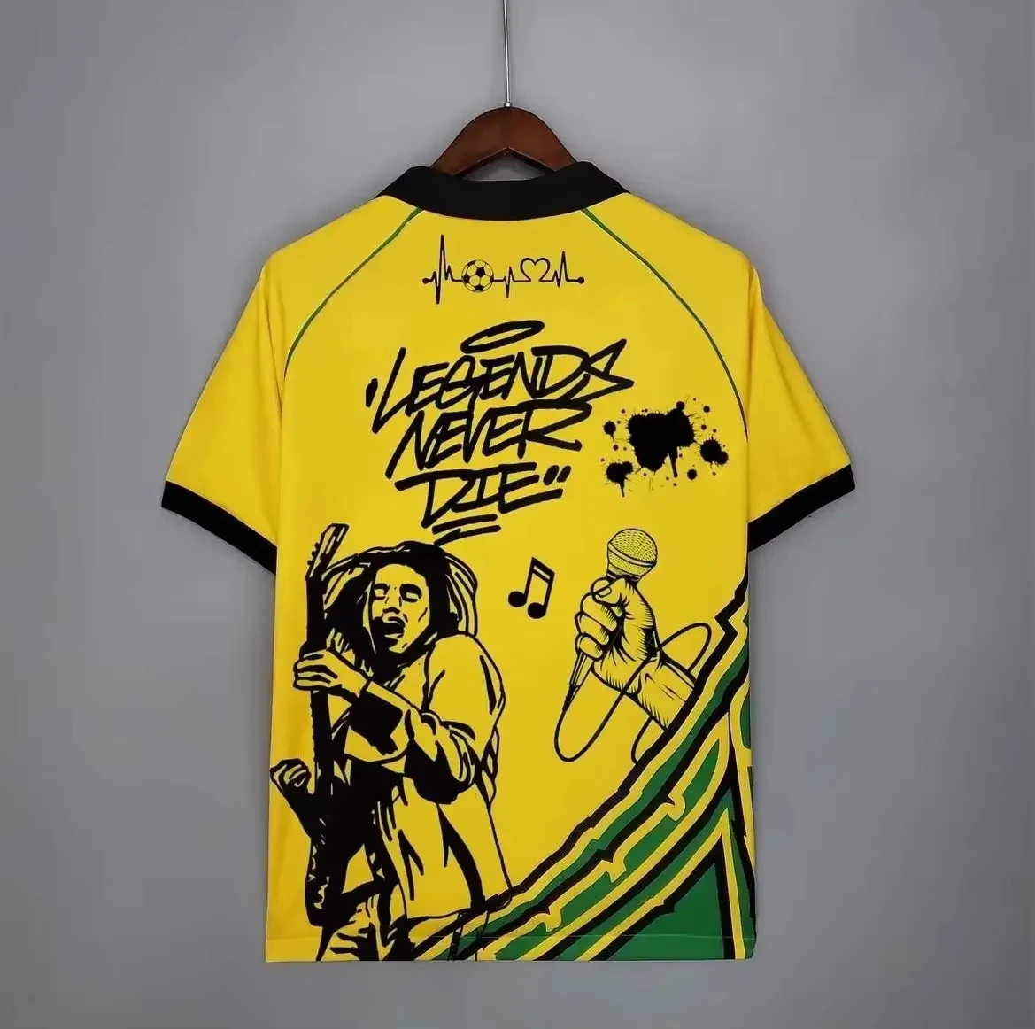 2026 Sommer Gedenk-T-Shirt Herren Jamaika T-Shirt Bob Marley Sonderedition Jersey Graffiti T-Shirt Outdoor Eltern-Kind – Detail 4