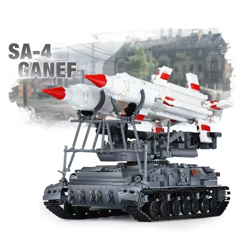 1469 PCS WW 2 Military Army Weapons SA-4GANF Missile Vehicle Model Building Blocks Soldier MOC Bricks Toys For Boys Kids Gifts