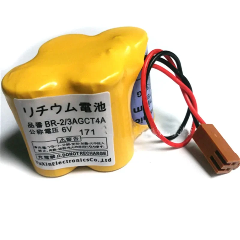 Imagem -02 - Bateria Industrial de Lítio-íon Original para Bateria Panasonic Fanuc com Plugue Marrom Bateria Plc Br2 3agct4a 6v 4400mah 10x