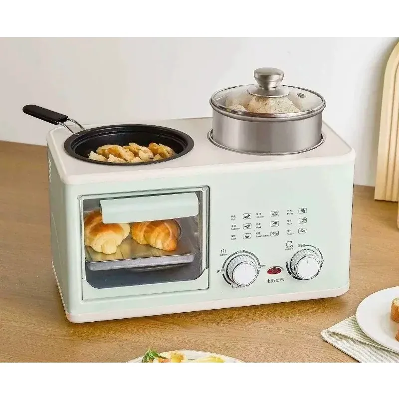 Multifunctional 4-in-1 Breakfast Maker Steam Bake Fry Cook Mini Oven All In One Pot for Dorm Single Household