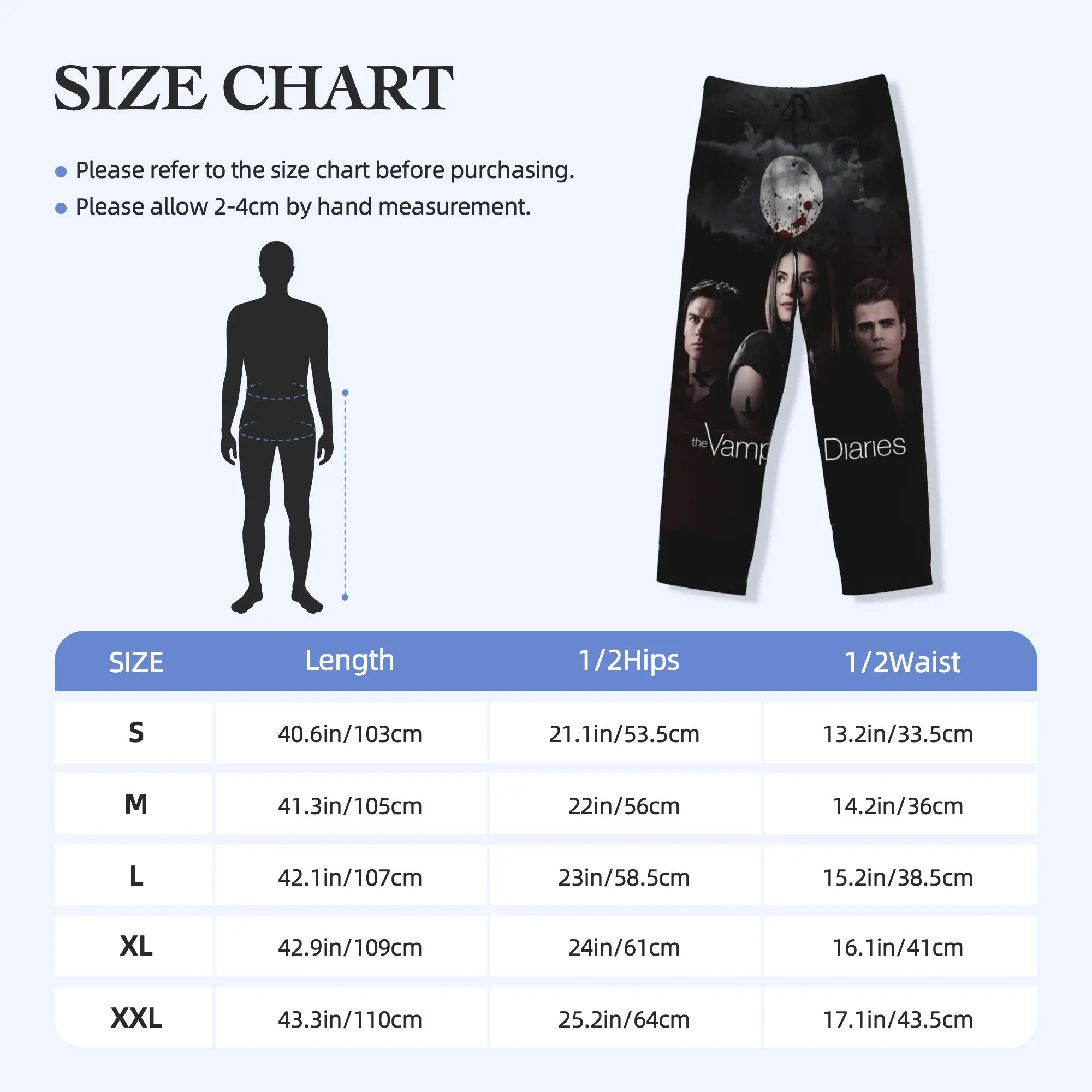 Custom The Vampire Diaries Pajama Pants Sleepwear for Men Elastic Waistband  Sleep Lounge Bottoms with Pockets - view 5