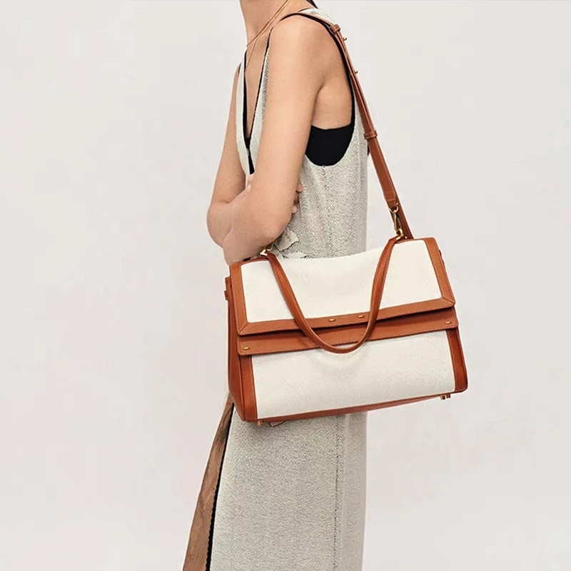 

Fashionable Brand Design Shoulder Underarm Bags New Splicing Backpack High Quality Pu Leather Korean Bags Large Capacity Handbag
