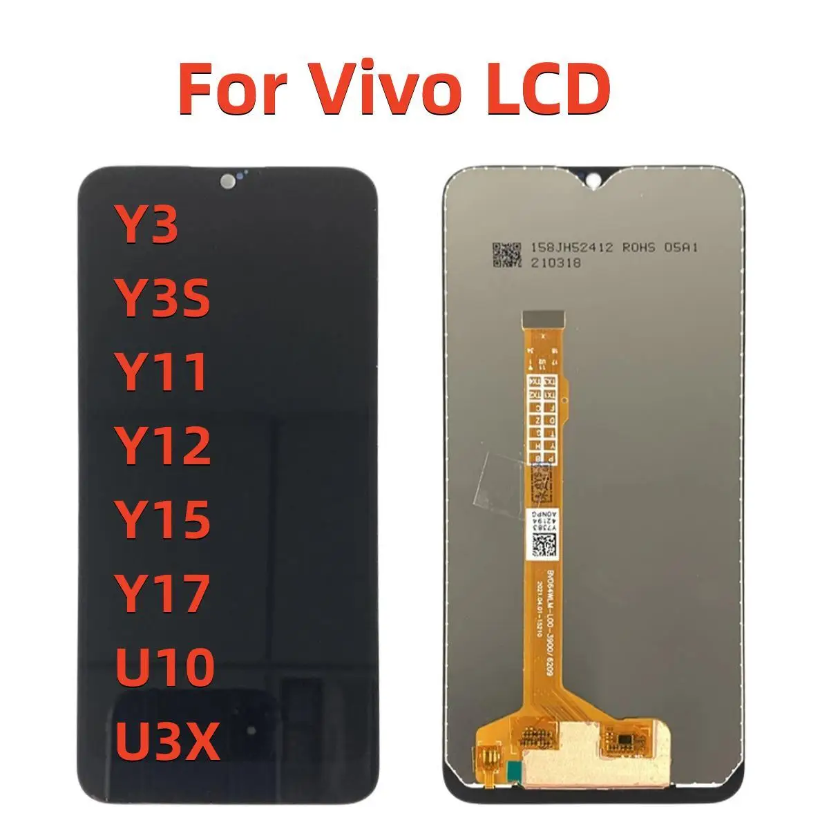 

6.35" New LCD For Vivo Y3/Y3S/ Y11/ Y12 / Y15 / Y17/U10/U3X LCD DIsplay Touch Screen Glass Digitizer Assembly Replacement + tool