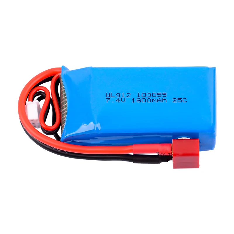 7.4V 1800MAH Lithium Battery 25C 2S Model Ship Battery Suitable For WL912 Remote Control Ship Large Capacity Battery
