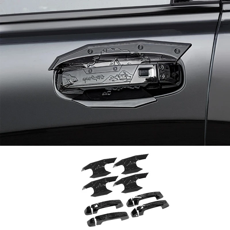 

Для GMW Haval H9 2024 2025 2026 аксессуары карбоновый черный автомобильная дверная ручка протектор автоматическая дверная ручка рамка накладка против царапин