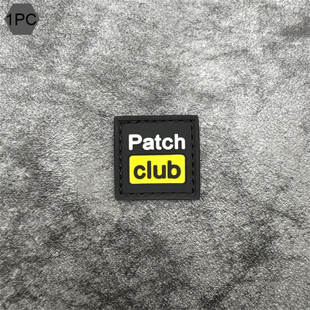 

Нашивка из ПВХ с клубным узором, мягкий резиновый значок, с подкладкой на крючках и петлях, подходит для сумок, рюкзаков, жилетов и наклеек для украшения одежды, вышитая нашивка