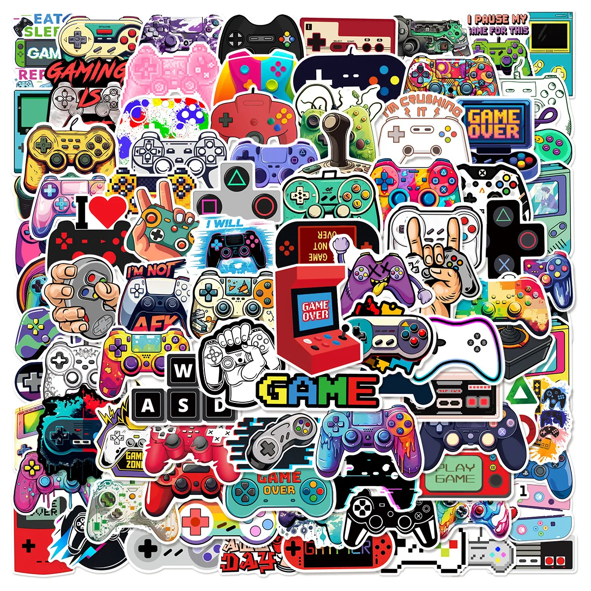 100PCS Waterproof Graffiti Stickers of Game Console Controllers for Luggage Laptops Helmets and Mobile Phones