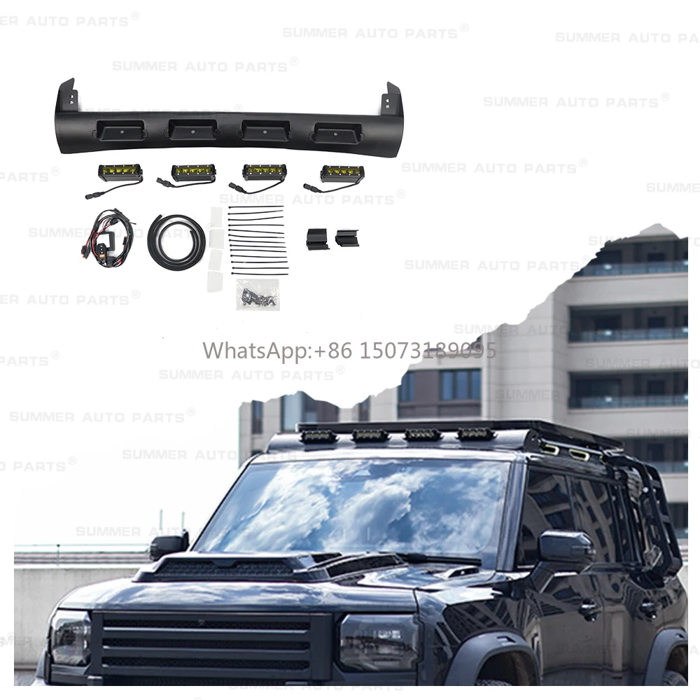 

Летняя автозапчасть, внешние аксессуары для бездорожья, светодиодный 4-линзовый верхний фонарь на крыше для Jetour Traveler T2