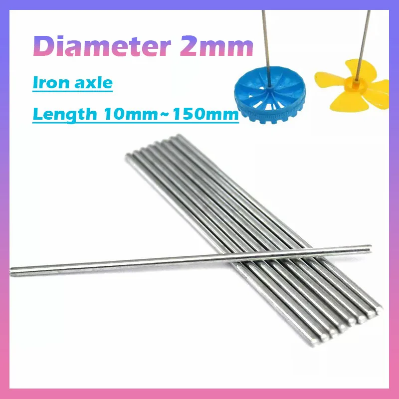 5~50Pcs φ2mm Iron Axle Round Solid Metal Bar Rod Model Axles for RC Car  Various Lengths 10mm to 150mm