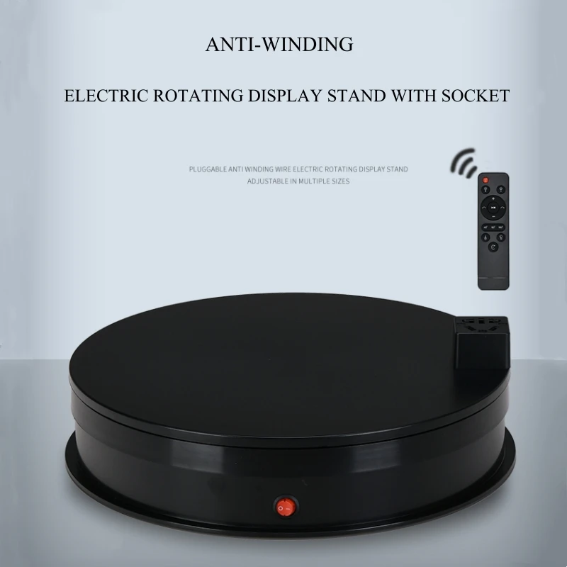 Electric Remote Control Turntable with Socket Christmas Tree Electronics Rotating Display Table 360 Shooting Base 30/45/62cm