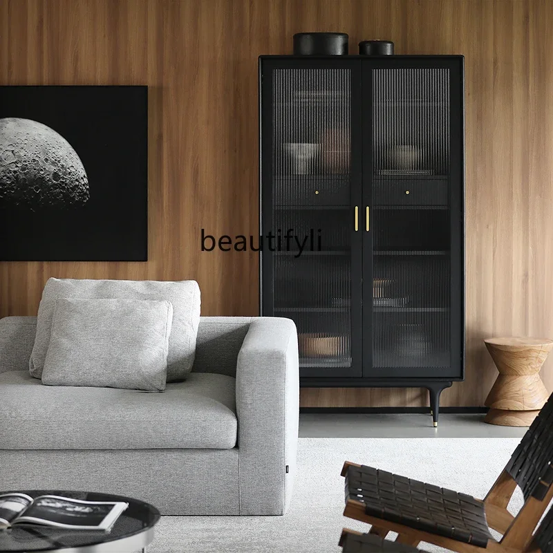 

/Medieval Retro/Simple Modern Living Room Study Solid Wood Display Cabinet Bookcase