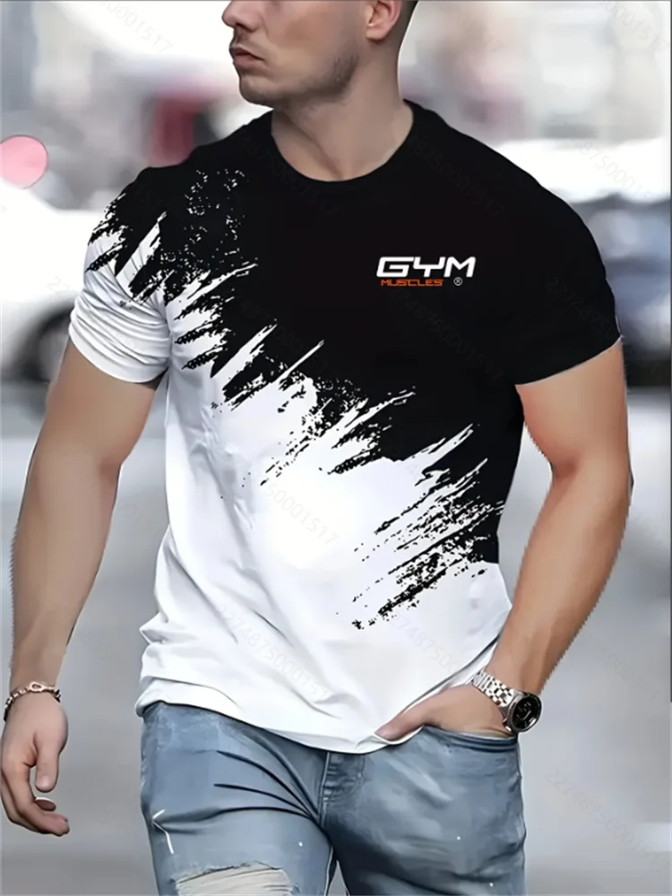 تي شيرت رجالي عصري صيفي جديد لعام 2025، قميص مطبوع فضفاض وغير رسمي #3