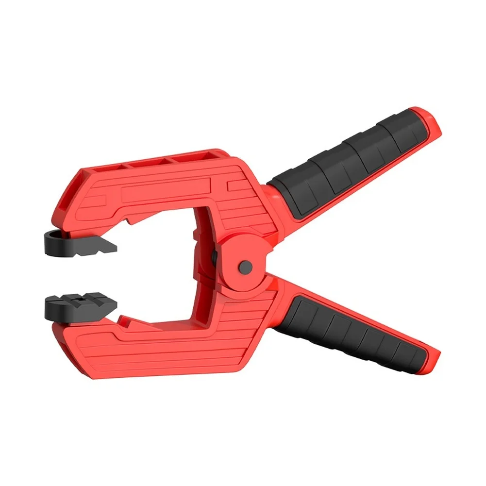 Woodworking Clamp with Strong Spring Non Slip Rubber Handle and Plastic Jaw Head for Secure Holding and Flexible Positioning
