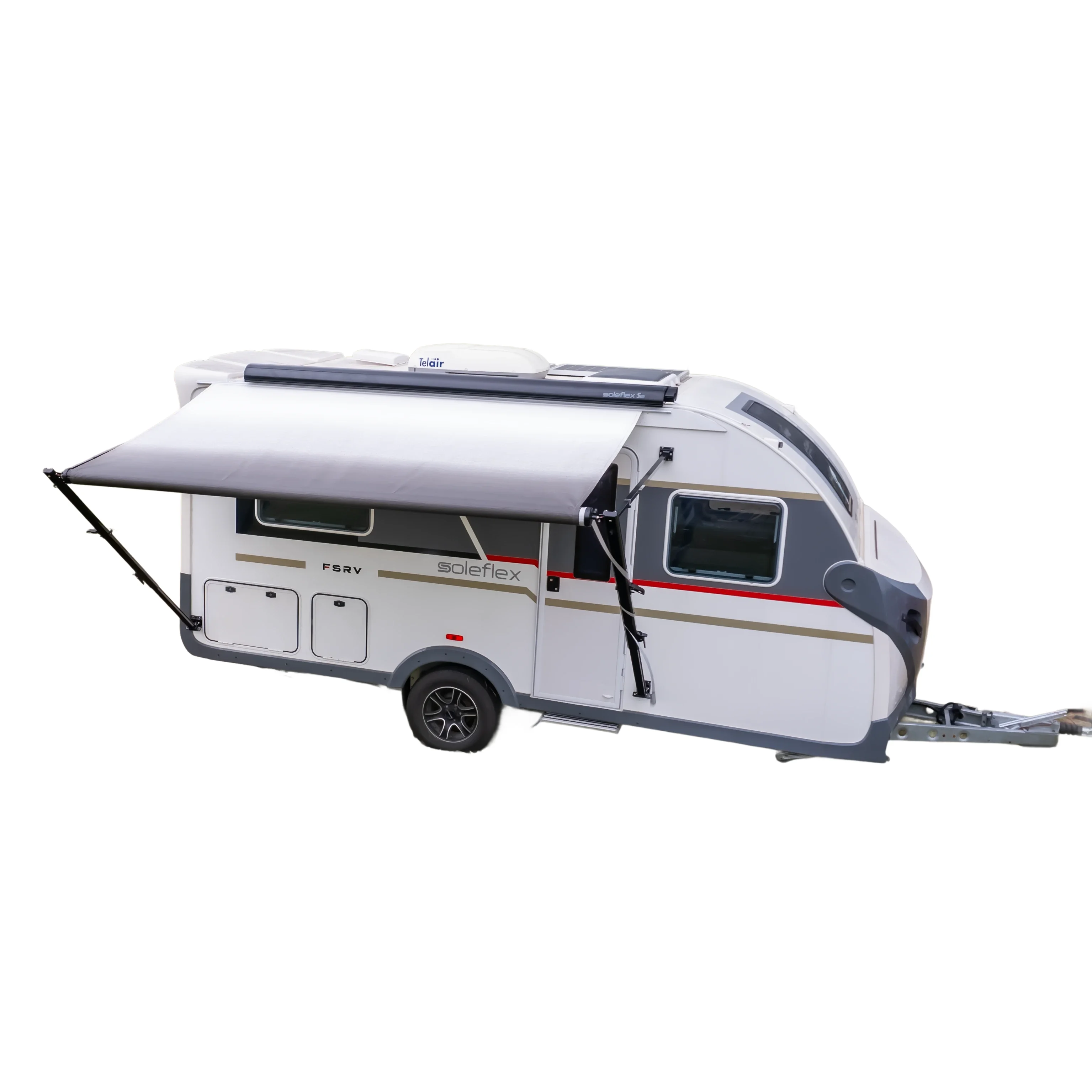 RV Caravan Side Awning Manual Heavy Duty Aluminum Alloy Waterproof & UV-Resistant Roll-Out Canopy for Vehicle Trailer Camper