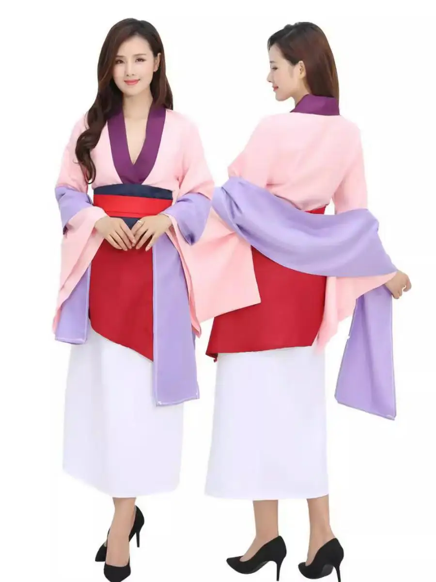 زي هالوين جديد مستوحى من الأفلام والبرامج التلفزيونية، زي تنكري لشخصية هوا مولان، ملابس هانفو للعروض المسرحية، ملابس عرقية نس... #4