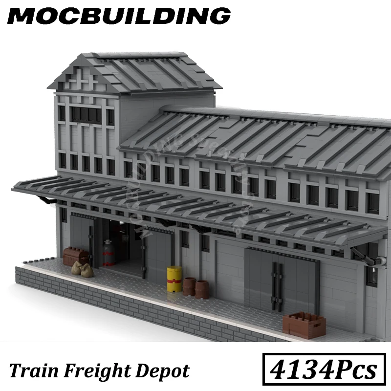 

Train Freight Depot Railway Accessories Model MOC Building Blocks Bricks DIY Construction Toys Birthday Gifts Christmas Present