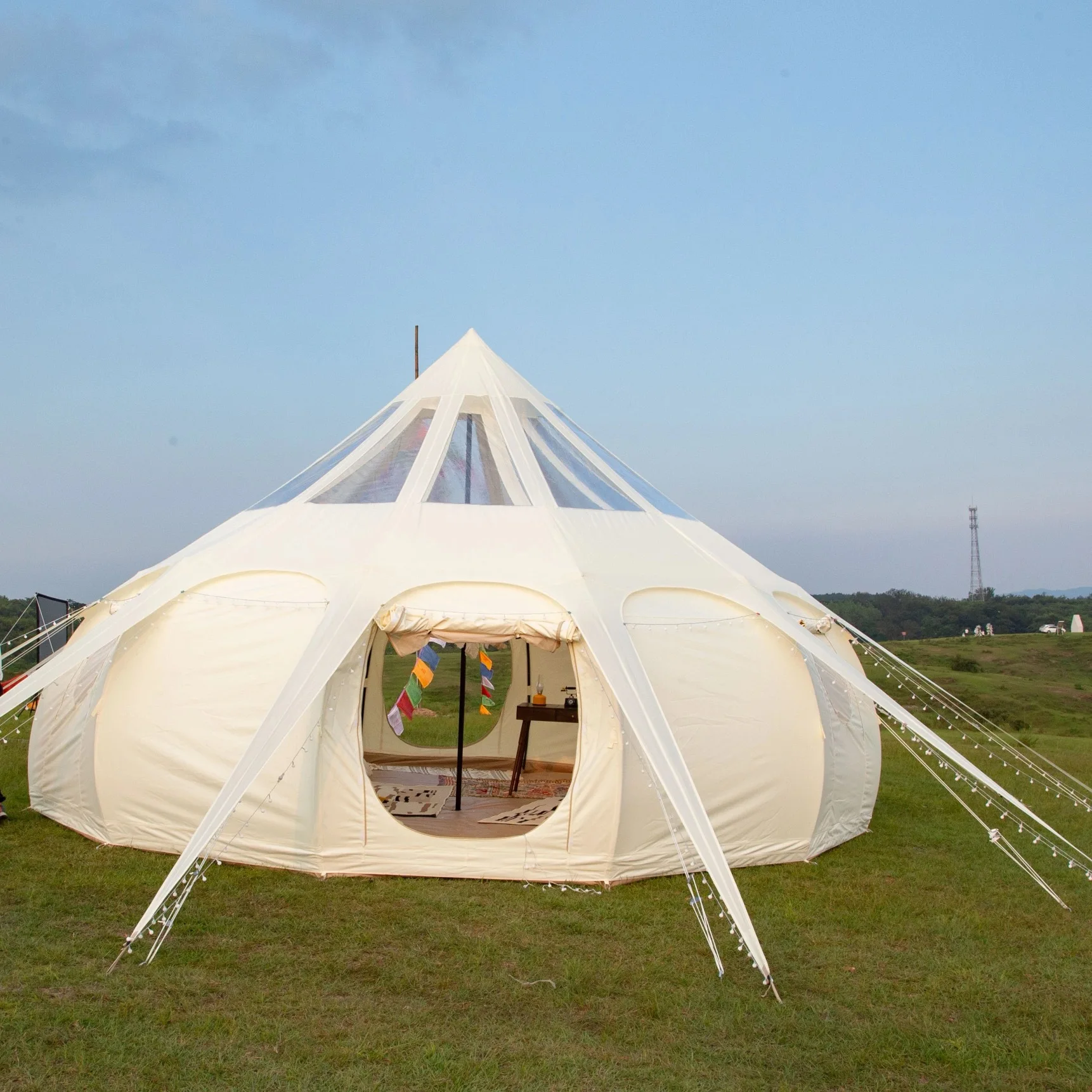 

Outdoor water drop pumpkin camping tent rain and sun protection