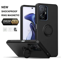 Liquid Silicone Shockproof Magnetic Ring Holder Case For Xiaomi Mi 13 12 Pro 11 10 Lite 10T 11T 12T Pro Liquid Silicone Cover