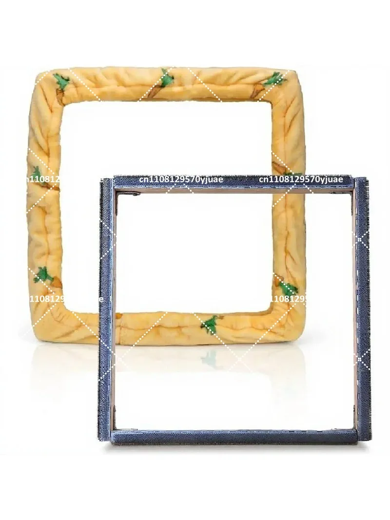 Square Punch Needle Frame with Flannel Cover for Rug Hooking, Gripper Strip Frame