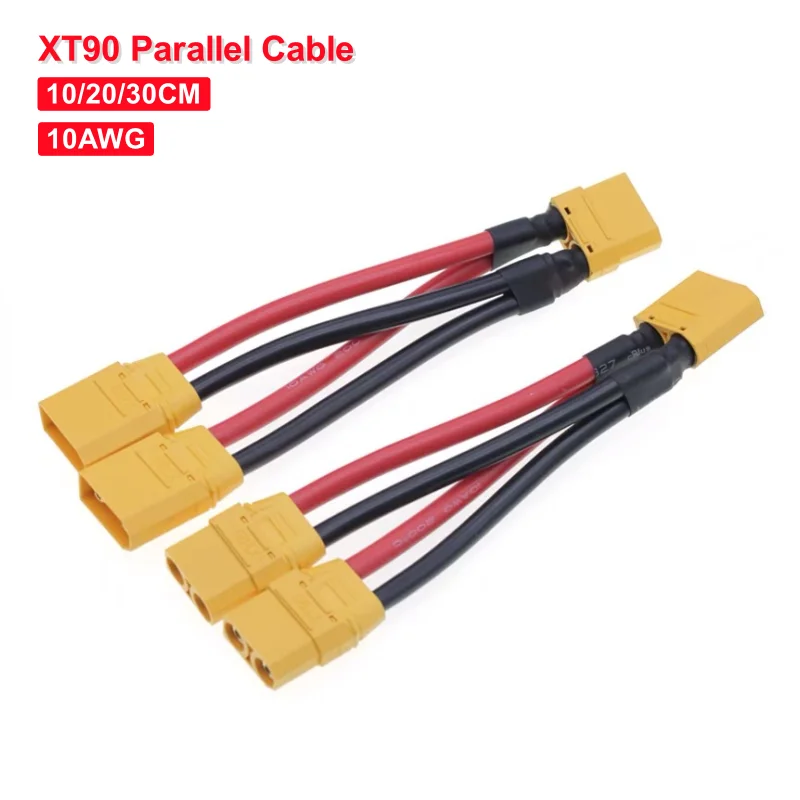 XT90 Parallel Battery Charge Cable 10AWG Male/Female Dual Extension Y Splitter 3-Way Silicone Wire For RC Models Charger Motor