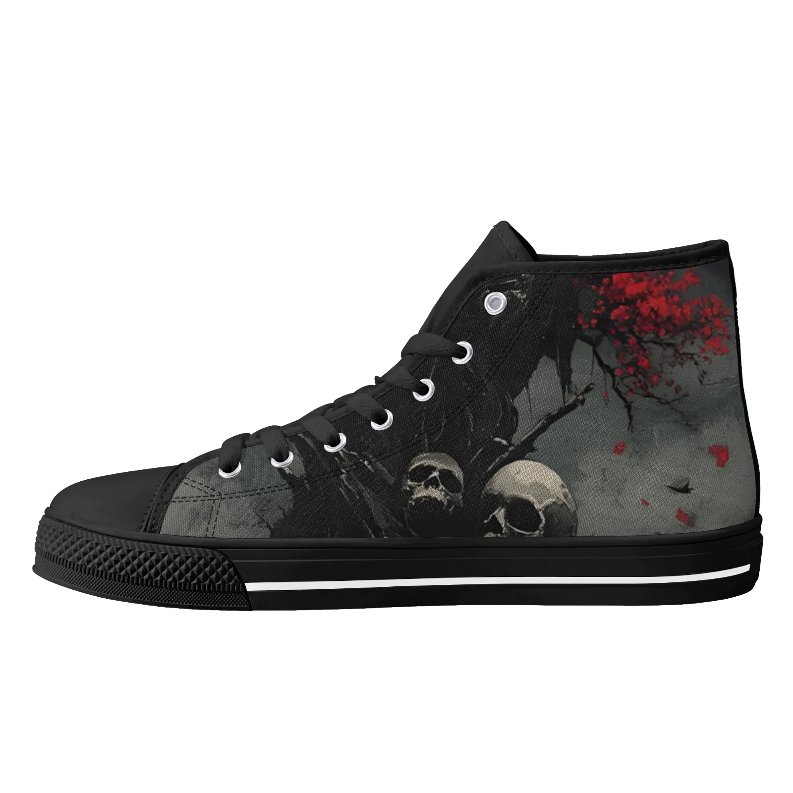 

Custom Shoes Gothic Skull Prints Classic High Top Canvas Shoes for Men Women Vulcanized Shoes Flats Sneakers Footwears