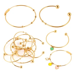 2pcs Stainless Steel Bracelet Open Bracelets Jewelry Accessories DIY Bracelet Expandable Bangles For Jewellery Making Supplies