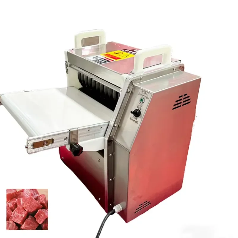 High Power Commercial Automatic Stainless Steel Meat Strip Dice Cutter Cutter Fresh Mutton Cutting Machine Custom Knife Size