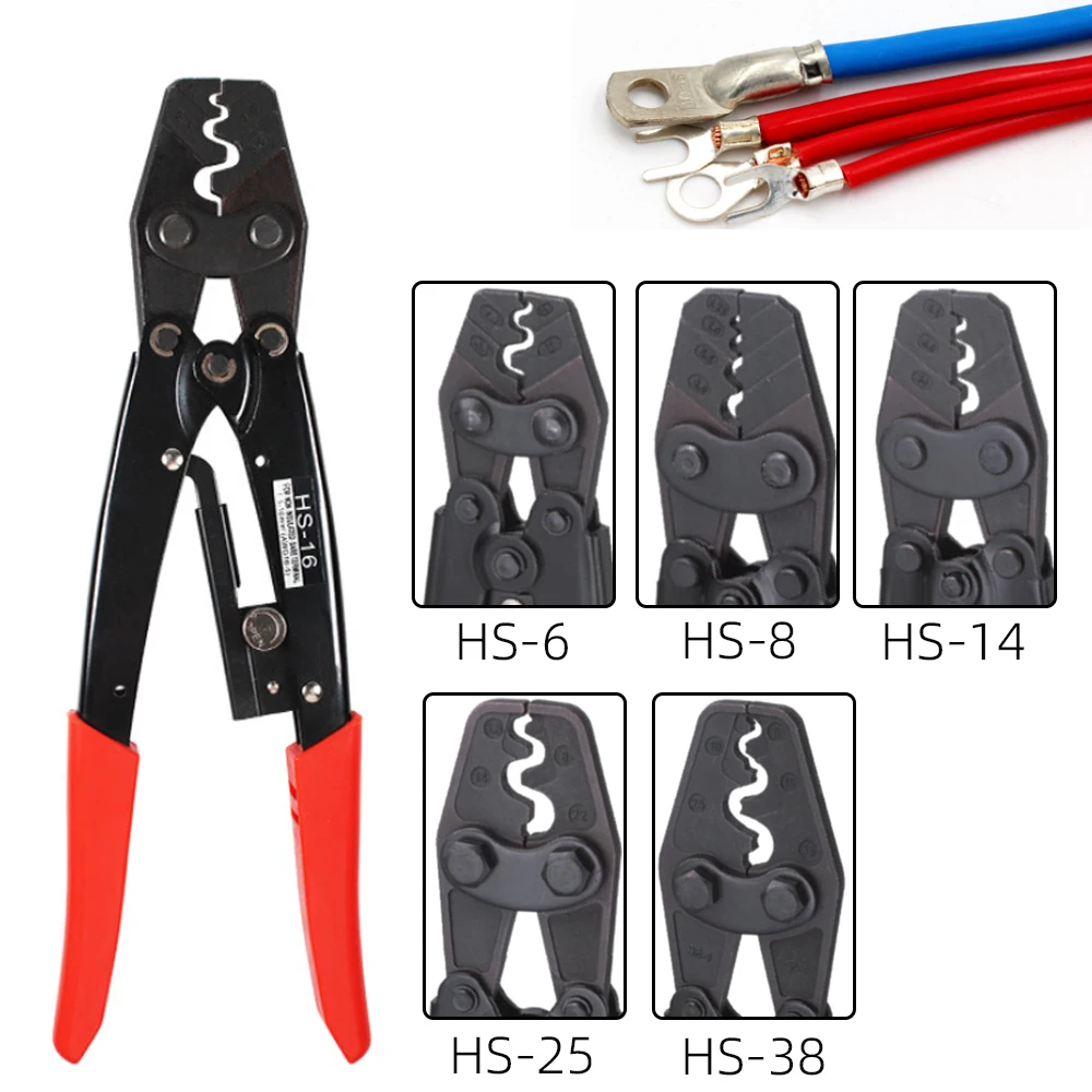 Crimper für nicht isolierte Anschlüsse, 1,25–38 mm, einfache Crimpzange, Drahtverbinder, Elektriker-Werkzeug, Messing und Kupfer, SNB, RNB, SC, UT, OT – Detail 1