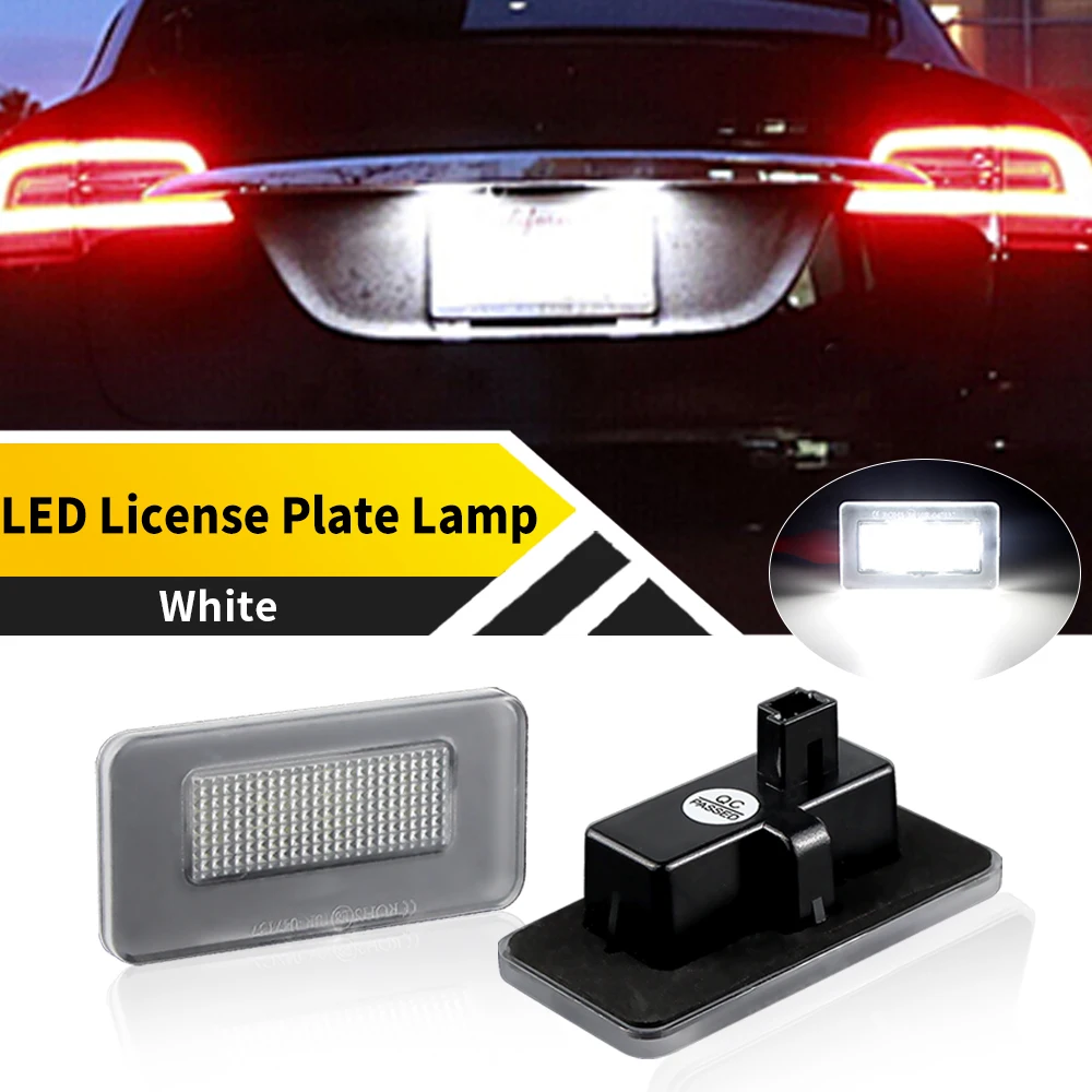 

2 шт. светодиодная лампа номерного знака для Tesla Model S 2016-2024 X 2016-2022 задняя светодиодная лампа освещения номерного знака автомобиля в сборе