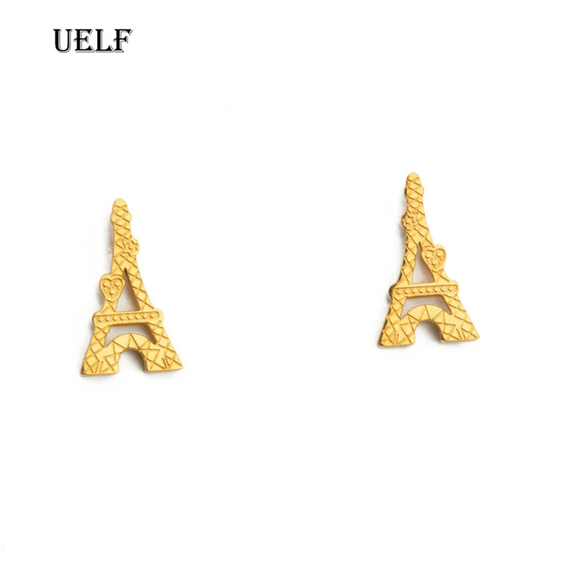 Uelf New Paris Eiffel Tower Earrings Lovely Geometric Gothic Jewelry Antique Design Architectural Pendant Stud Earrings Gifts