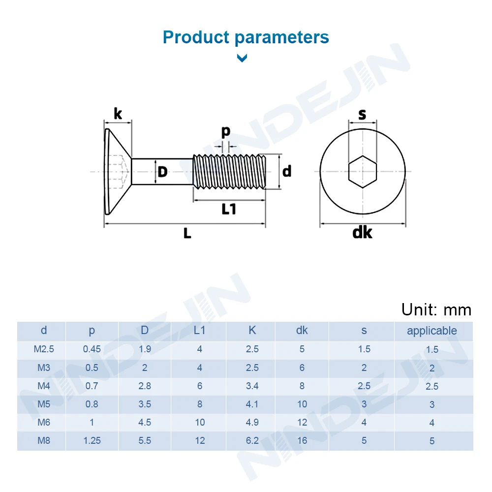 5-20 قطعة/الحزمة عرافة المقبس شقة رئيس الأسير المسمار 304 الفولاذ المقاوم للصدأ M2 M2.5 M3 M4 M5 M6 M8 ألين CSK رئيس الأسير لوحة مسامير