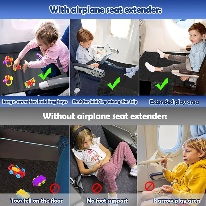 Kids Travel Airplane Bed Baby Pedals Bed Portable Kids Airplane Footrest Hammock for Flights Seat Extender Baby Travel Accessory