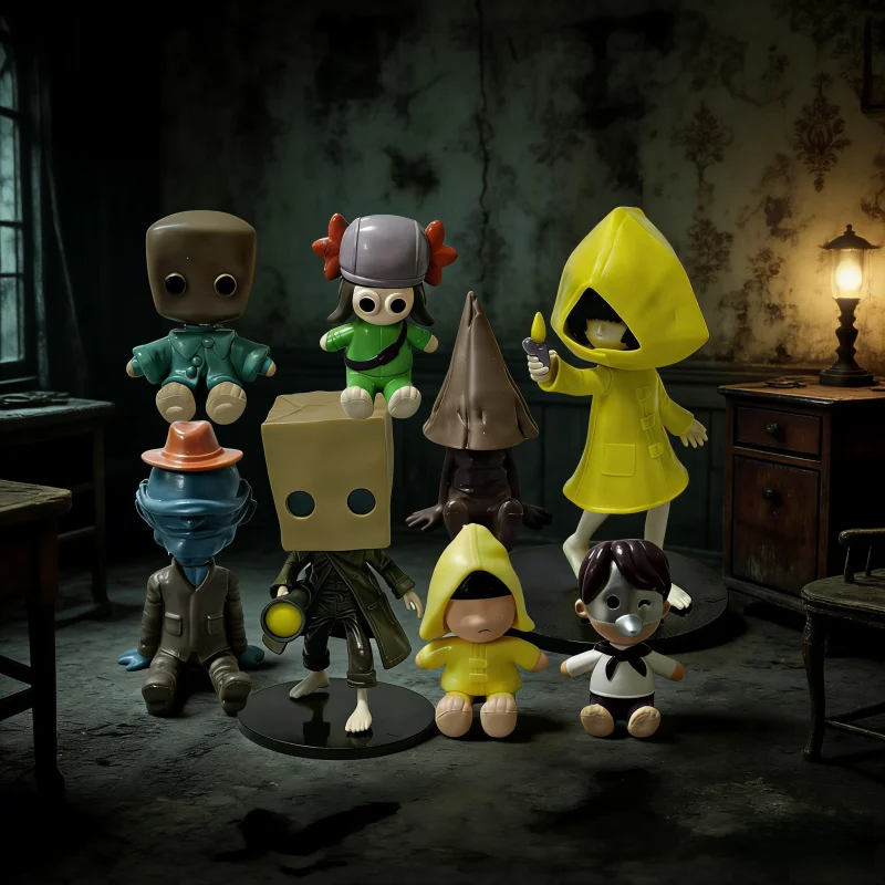 

6.5-7.5cm 6PCS Sets Mini Sitting Little Nightmareds Season 3 Figurine Game Model Trendy Toy Periphery Decorative Display Gift