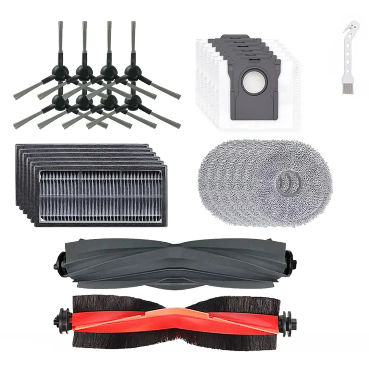 

FNJK-For Dreame Bot S10 Pro Ultra X30 / X30 Pro Plus Robot Vacuum Cleaner Main Side Brush Hepa Filter Mop Rag Dust Bags