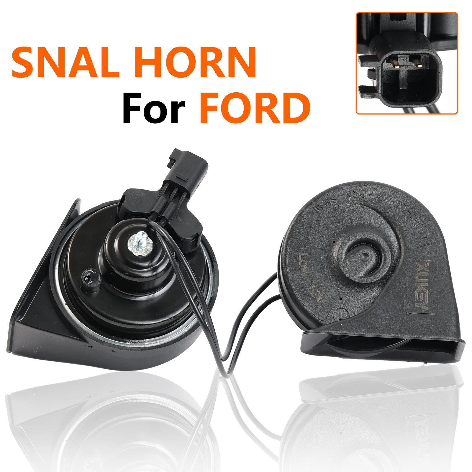 Dual Snail Horn 12V 110-125DB Waterproof High Low For Ford Fiesta Focus S-Max B-Max Cadillac ATS CTS XTS SRX Escalade 1815233